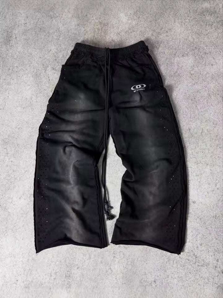 Unisex 2026 New American Street Hot Stamped Pants Retro Loose Straight Leg Trendy Casual Unisex Trousers