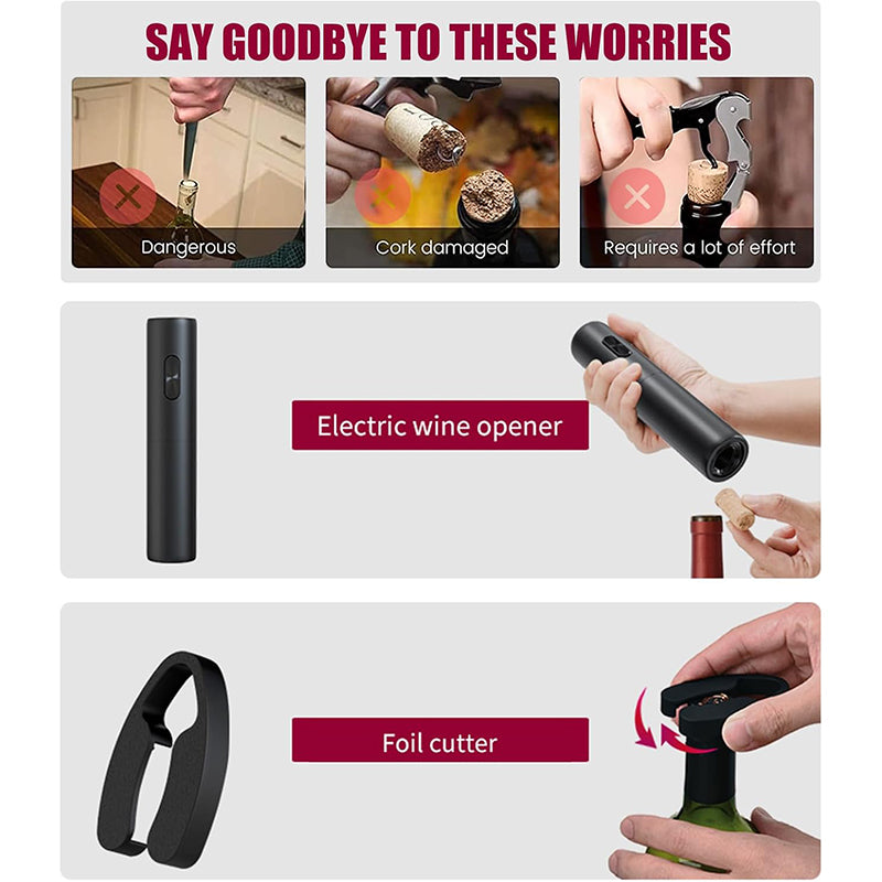 Electric Wine Opener Automatic Corkscrew Battery Wine