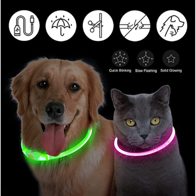 Rechargeable Luminous Collar Adjustable Led Glowing Dog