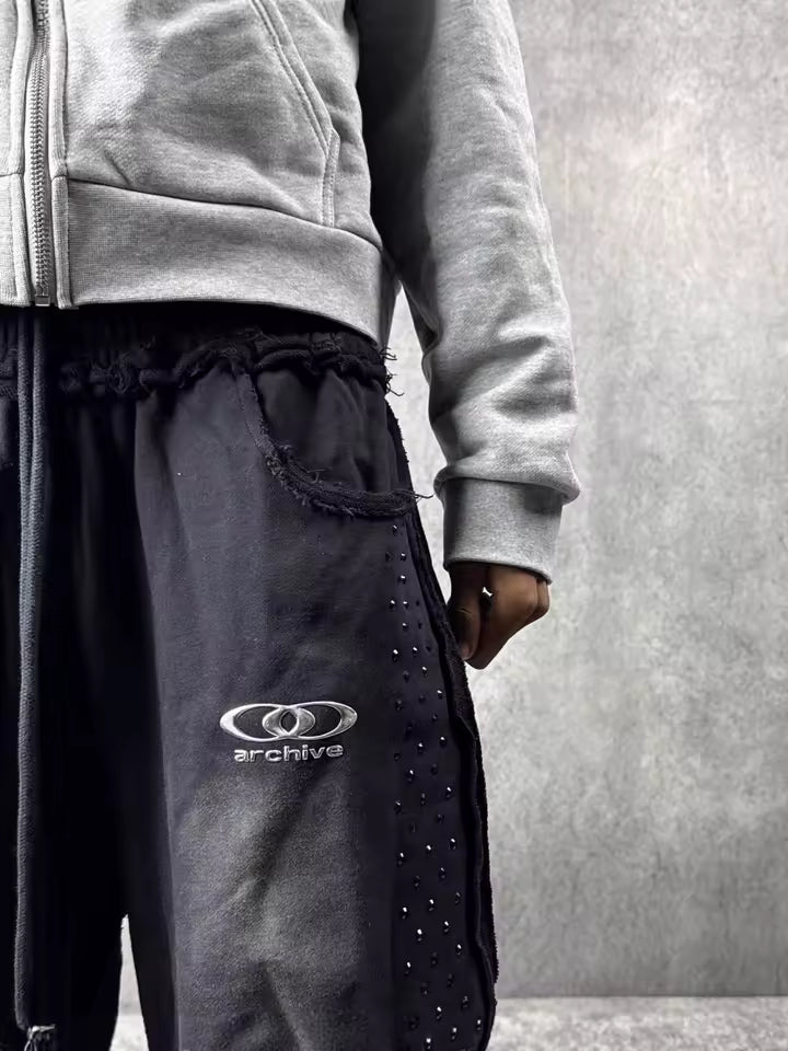 Unisex 2026 New American Street Hot Stamped Pants Retro Loose Straight Leg Trendy Casual Unisex Trousers