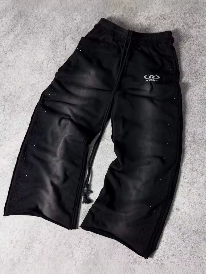 Unisex 2026 New American Street Hot Stamped Pants Retro Loose Straight Leg Trendy Casual Unisex Trousers
