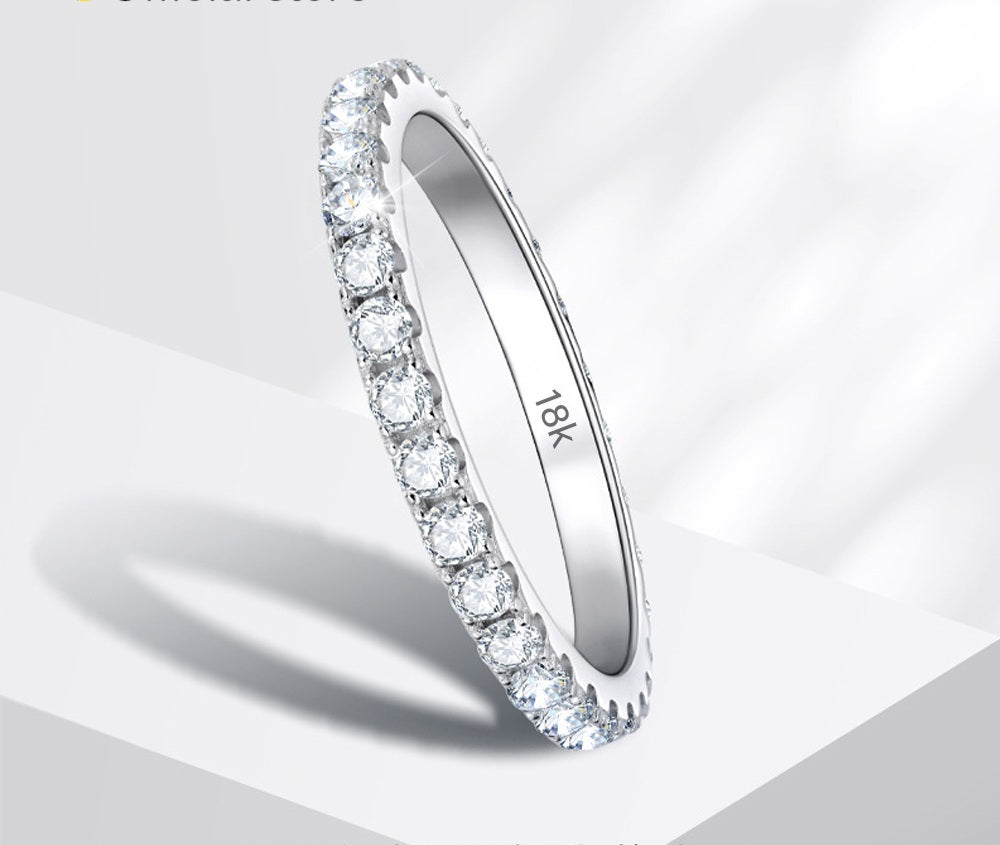 Ring 925 Sterling Sliver Solid 18k White