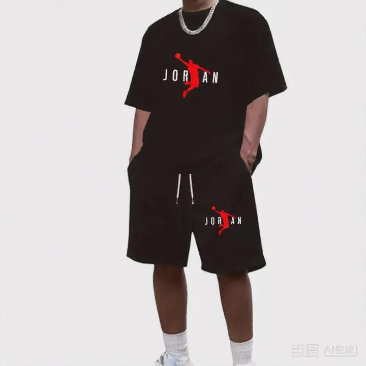 Men's Short sleeved T-shirt+Shorts Set